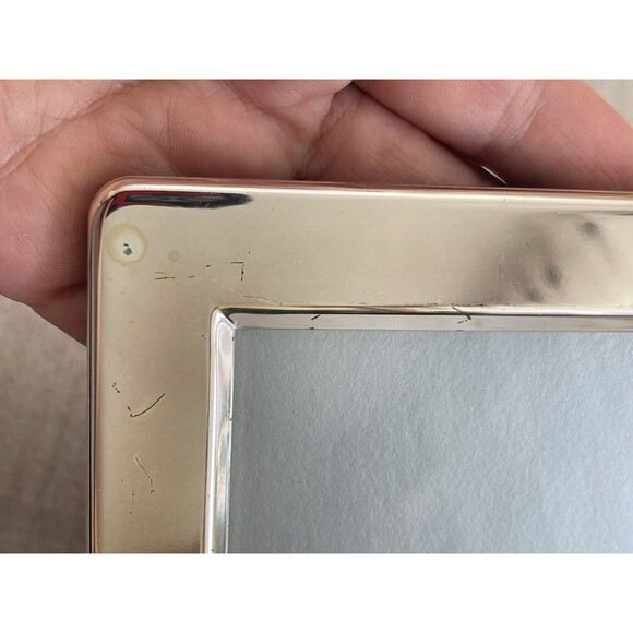 Silver-Plated Lacquered Brass Picture Frame 5"x3.5" by Bowon w/Glass Classic - Picture 11 of 11